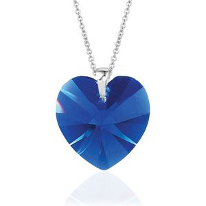 Montebello Ketting Daisy HZ108 - Swarovski Hart - 925 Zilver Gerhod. - Ø18mm - 45cm
