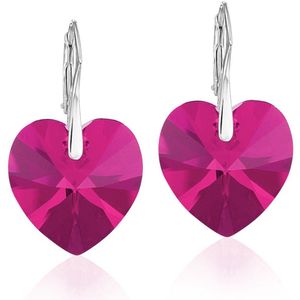 Montebello Oorbellen Doris HZ106 - Swarovski Hart - 925 Zilver Gerhod. - Ø18mm - 32mm