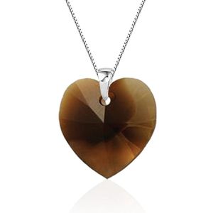 Montebello Ketting Posidonia HZ67 - Swarovski Hart - 925 Zilver Gerhod. - Ø18mm - 45cm