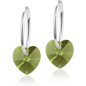 Montebello Oorbellen Claire HZ33 - Swarovski Hart - 925 Zilver Gerhod.- Ø10mm - 20mm
