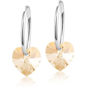 Montebello Oorbellen Claire HZ42 - Swarovski Hart - 925 Zilver Gerhod.- Ø10mm - 20mm