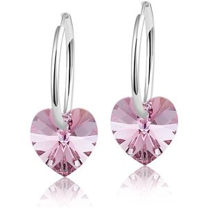 Montebello Oorbellen Claire HZ78 - Swarovski® Hart - 925 Zilver Gerhod.- Ø10mm - 20mm