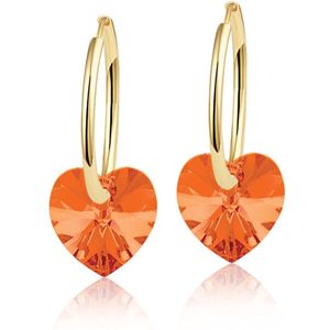 Montebello Oorbellen Claire HG81 - Swarovski® Hart - 925 Zilver Verguld - Ø10mm - 20mm