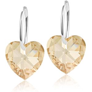 Montebello Oorbellen Alicia HZ51 - Swarovski Hart - 925 Zilver Gerhod.- Ø14mm - 24mm