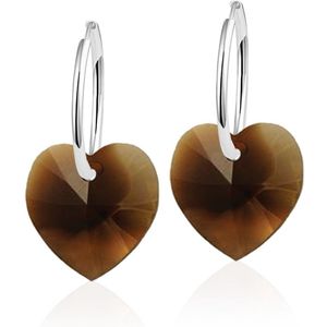 Montebello Oorbellen Alicia HZ59 - Swarovski Hart - 925 Zilver Gerhod.- Ø14mm - 24mm
