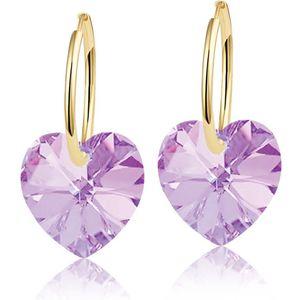 Montebello Oorbellen Alicia HG116 - Swarovski Hart - 925 Zilver Verguld - Ø14mm - 24mm