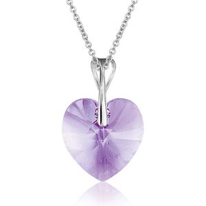 Montebello Ketting Pim HZ113 - Swarovski® Hart - 925 Zilver Gerhod. - Ø14mm - 50cm