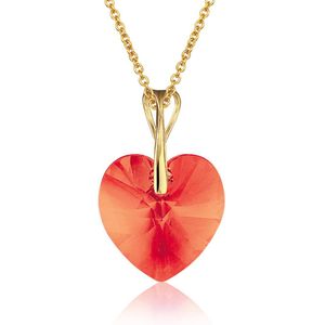 Montebello Ketting Pim HZ117 - Swarovski Hart - 925 Zilver Verguld - Ø14mm - 40cm