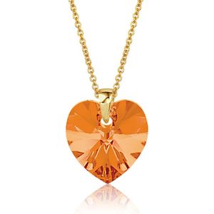 Montebello Ketting Fleur HZ112 - Swarovski® Hart - 925 Zilver Verguld - Ø14mm - 50cm