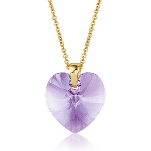 Montebello Ketting Fleur HZ113 - Swarovski® Hart - 925 Zilver Verguld - Ø14mm - 40cm