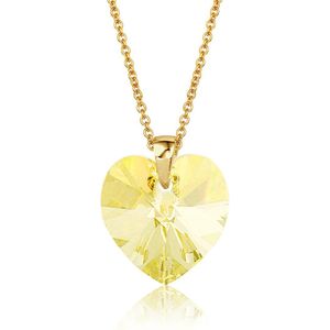 Montebello Ketting Fleur HZ118 - Swarovski® Hart - 925 Zilver Verguld - Ø14mm - 40cm