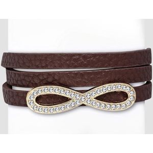 Montebello Armband Julia Brown - PU Leer - Infinity - 11mm - 19cm