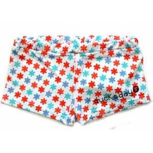 Ducksday - zwembroek - trunk - short - Wit - blauw - rood  -10  jaar - UV beschermend - meisje