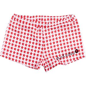 Ducksday - zwembroek - trunk - short – Star - Rood - Wit - Meisje  - 122-128 - UV beschermend - Promo