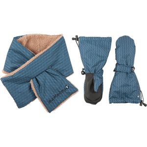 Ducksday – Geschenkset Sjaal + Wanten – voor kinderen – peuters - Kerstpakket – Promo - Maat 2-3 jaar - Ranger– Blauw