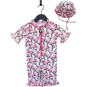 Ducksday – promo set zwempakje met bijpassend zomerhoedje – voor kinderen – UV-werend UPF50+ - Coco – maat 1 jaar