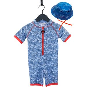 Ducksday – promo set zwempakje met bijpassend zomerhoedje – voor kinderen – UV-werend UPF50+ - Straya – maat 3 jaar