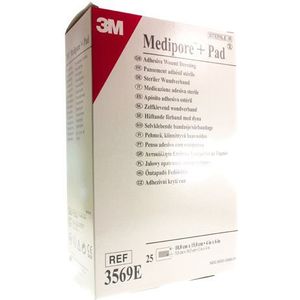 Medipore + pad 10x15cm 25 stuks