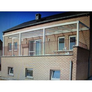 Aluminium overkapping met polycarbonaat dakbedekking, B700cm x D350cm, grijs