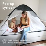 Deryan Bedtent Pop Up klamboe - 200x90cm -  Hoogste kwaliteit Muggennet Muskietennet 1mm gaas  - Grijs