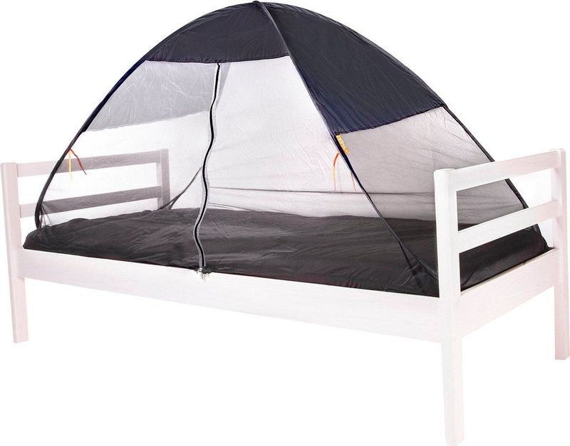 Deryan Bedtent Pop Up klamboe - 200x90cm -  Hoogste kwaliteit Muggennet Muskietennet 1mm gaas  - Grijs
