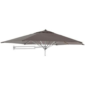 Easysol Muurparasol - Hexagonaal / Rond - Parasol Voor Muur Of Wand - 250 cm Diameter - Taupe