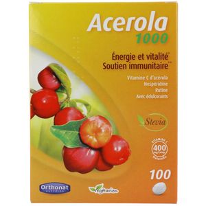 Acerola 1000 - Vitamine C Tabletten - Natuurlijke Bron - Kers en Zwarte Bessen
