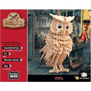 Eureka - Gepetto's Workshop - Houten Puzzel 3D - Uil
