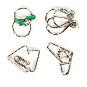 Eureka - Metalen Breinpuzzels - 4 Stuks - Geschikt Vanaf 6 Jaar