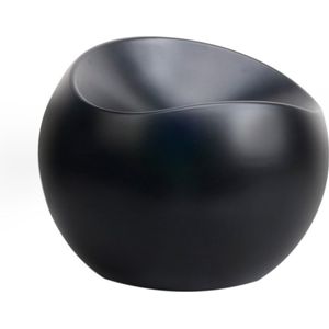 XLBoom Zwarte Mat Ball Chair - Loungebank - Gerecycleerd ABS - 55 × 55 × 50 cm