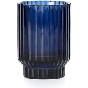 XLBoom Volta Vaas - Glas - Voor Binnen - Blauw - 9 × 9 × 13 cm