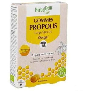 Herbalgem - Propolis Breed Spectrum Bio Gommen - Keel - 24 Stuks