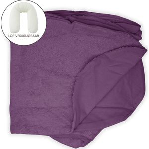 Form Fix XL Voedingskussenhoes - Body Pillow Kussensloop - Zwangerschapskussen hoes - Zijslaapkussen hoes - Badstof/Katoen Hoes - Paars