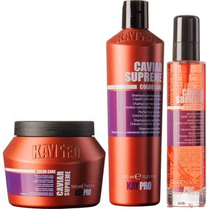 KayPro Caviar Supreme set shampoo 350ml & haarmasker 500ml & haarserum 100ml - bundel ideaal voor het verzorgen van gekleurd haar - haarverzorging set - Geschenkset - Giftset - voordeelverpakking