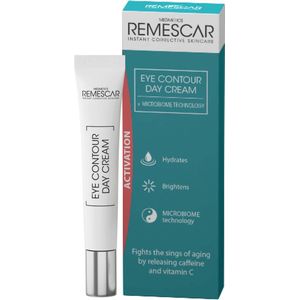 Remescar Oogcontour Dagcreme - Anti Rimpel crème voor vrouwen met Vitamine C en Caffeine, Oogcreme tegen donkere kringen en wallen, verzacht en verheldert oogcontouren door Microbiome Technologie, 15 ml