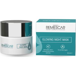 Remescar Glowing Night Face Mask - Exfoliërend Gezichtsmasker voor ' Nachts, Verhelderend leave-on Masker, Verwijdert dode huidcellen, Ontstopt poriën en Verlicht oneffenheden, voor een hydraterende en stralende huid, 50 ml