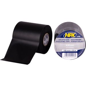 HPX PVC isolatietape | Zwart | 100mm x 33m - IB10033 | 12 stuks IB10033