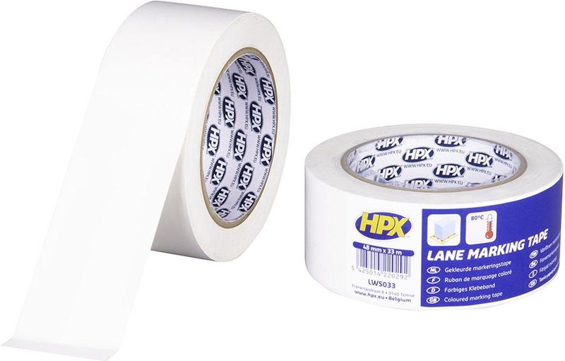 HPX - Markeringstape - Wit - Zelfklevend - 48mm x 33m