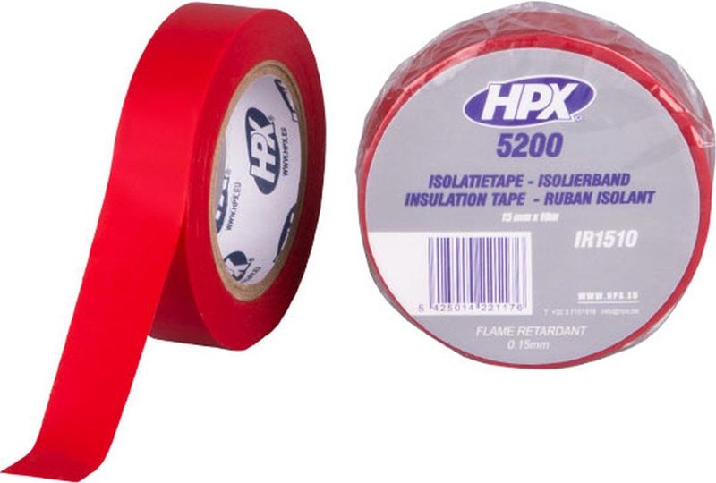 HPX - 5200 - Isolatietape - Rood - PVC - 15mm x 10m