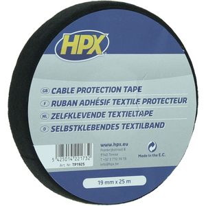 HPX Kabelbeschermingstape | Zwart | 19mm x 25m - TP1925 | 20 stuks TP1925