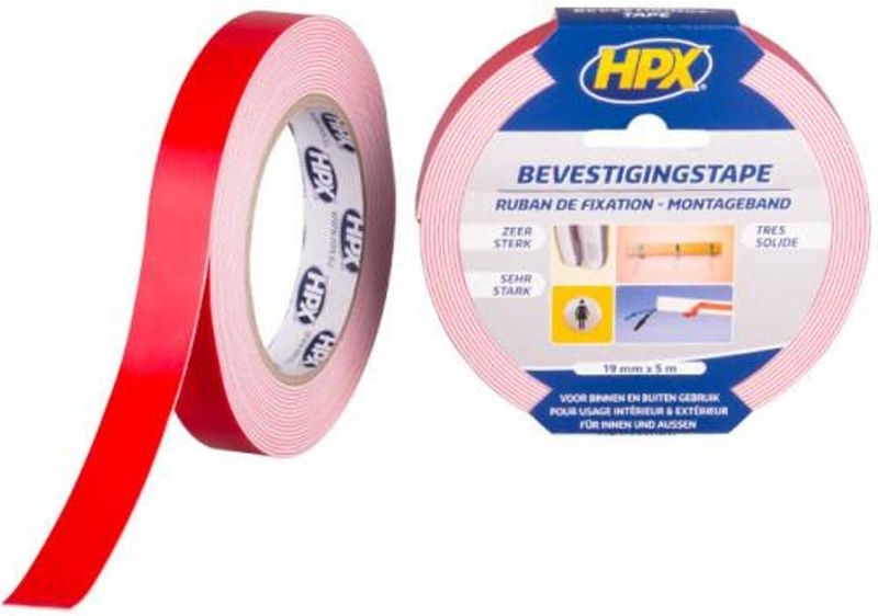 HPX - Spiegel Bevestigingstape - Wit - Tape - Dubbelzijdig - Voor Binnen en Buiten