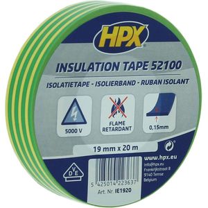 HPX PVC isolatietape VDE - geel/groen 19mm x 20m