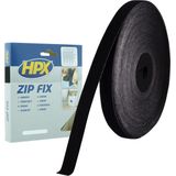 HPX - Zip Fix - Klittenband - Zwart - 20mm x 25m