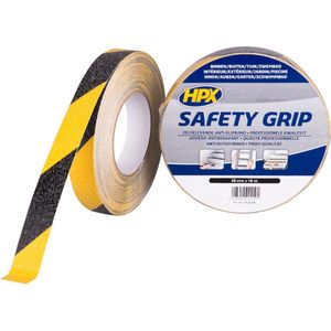Anti-slip tape - zwart/geel 25mm x 18m
