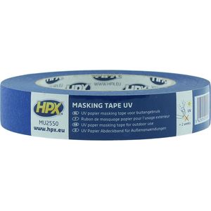 HPX Masking tape UV | Blauw | 25mm x 50m - MU2550 | 36 stuks MU2550