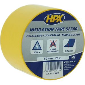 HPX PVC isolatietape | Geel | 50mm x 20m - IY5020 | 100 stuks IY5020