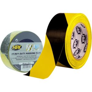 HPX - Markeringstape - Geel Zwart - Heavy Duty - 48mm x 33m