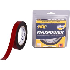 Max Power Outdoor bevestigingstape - zwart 19mm x 5m