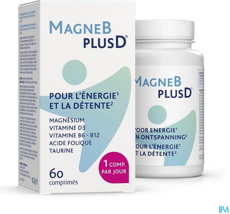 MagneBplusD - Magnesium Supplement - Glycerofosfaat - Vitamines B6 B9 B12 D
