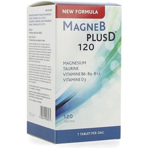 MagneBplusD - Magnesium, Vitamine D, Vitamines B, Foliumzuur en Taurine - 120 tabletten